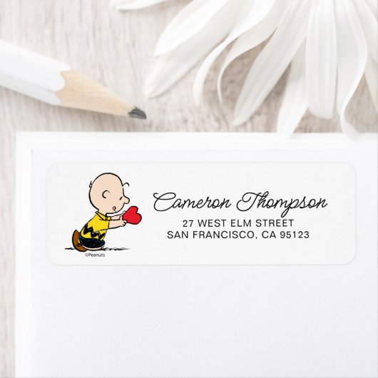 pinda's | Valentijnsdag Charlie Brown Red Heart Etiket (Insitu)