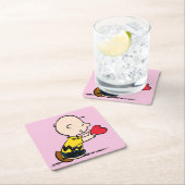 pinda's | Valentijnsdag Charlie Brown Red Heart Kartonnen Onderzetters (Insitu)