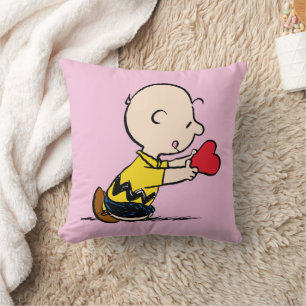 pinda's   Valentijnsdag Charlie Brown Red Heart Kussen