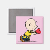pinda's | Valentijnsdag Charlie Brown Red Heart Magneet (Voorkant / Achterkant)