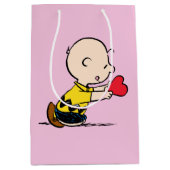 pinda's | Valentijnsdag Charlie Brown Red Heart Medium Cadeauzakje (Voorkant)