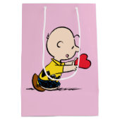 pinda's | Valentijnsdag Charlie Brown Red Heart Medium Cadeauzakje (Achterkant)