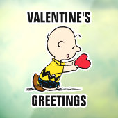 pinda's | Valentijnsdag Charlie Brown Red Heart Raamsticker (Vel 3)