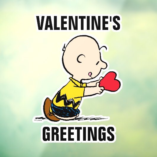pinda's | Valentijnsdag Charlie Brown Red Heart Raamsticker (Vel 3)