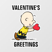 pinda's | Valentijnsdag Charlie Brown Red Heart Raamsticker (Vel)