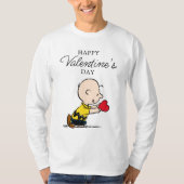 pinda's | Valentijnsdag Charlie Brown Red Heart T-shirt (Voorkant)