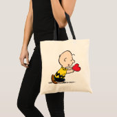 pinda's | Valentijnsdag Charlie Brown Red Heart Tote Bag (Voorkant (product))