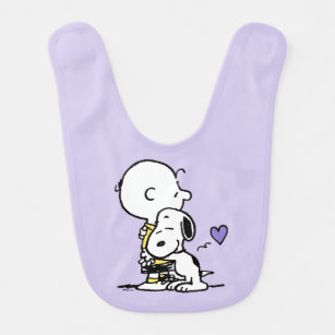 pinda's   VALENTIJNSDAG   Charlie Brown & Snoopy Baby Slabbetje