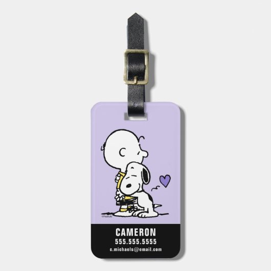 pinda's | VALENTIJNSDAG | Charlie Brown & Snoopy Bagagelabel (Voorkant verticaal)