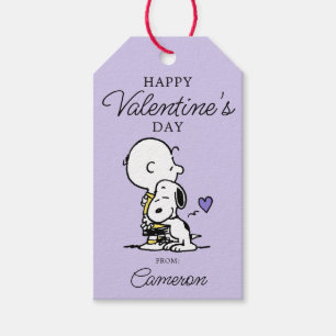 pinda's   VALENTIJNSDAG   Charlie Brown & Snoopy Cadeaulabel