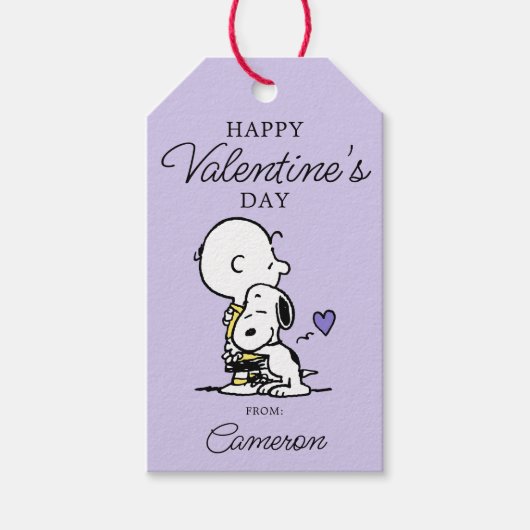 pinda's | VALENTIJNSDAG | Charlie Brown & Snoopy Cadeaulabel (Voorkant)