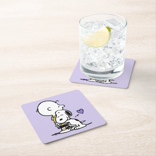 pinda's | VALENTIJNSDAG | Charlie Brown & Snoopy Kartonnen Onderzetters (Insitu)