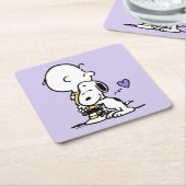 pinda's | VALENTIJNSDAG | Charlie Brown & Snoopy Kartonnen Onderzetters (Schuin)