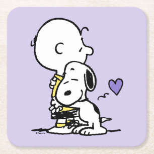 pinda's VALENTIJNSDAG Charlie Brown & Snoopy Kartonnen Onderzetters