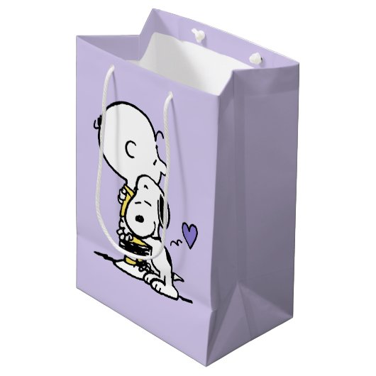 pinda's | VALENTIJNSDAG | Charlie Brown & Snoopy Medium Cadeauzakje (Voorkant Gekanteld)