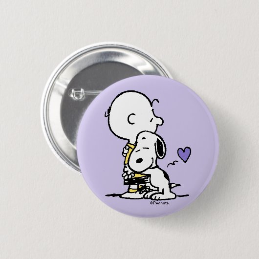 pinda's | VALENTIJNSDAG | Charlie Brown & Snoopy Ronde Button 5,7 Cm (Voorkant /achterkant)