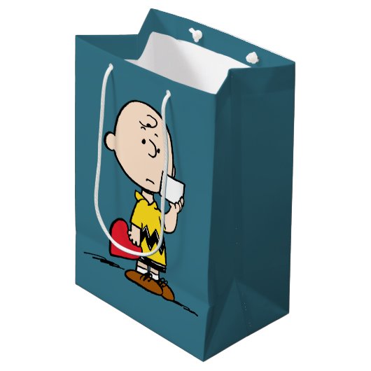 pinda's | Valentijnsdag Charlie Brown Valentijn Medium Cadeauzakje (Voorkant Gekanteld)