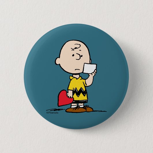 pinda's | Valentijnsdag Charlie Brown Valentijn Ronde Button 5,7 Cm (Voorkant)