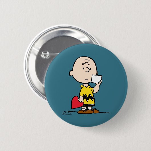 pinda's | Valentijnsdag Charlie Brown Valentijn Ronde Button 5,7 Cm (Voorkant /achterkant)