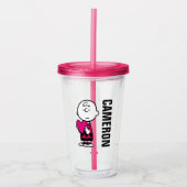 pinda's | VALENTIJNSDAG | Heart Charlie Brown Acryl Drinkbeker (Voorkant)