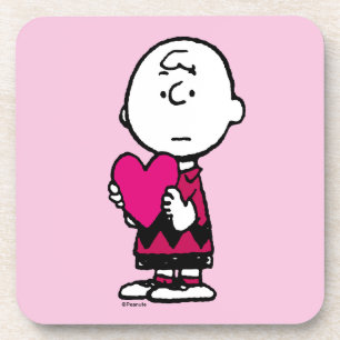 pinda's VALENTIJNSDAG Heart Charlie Brown Bier Onderzetter