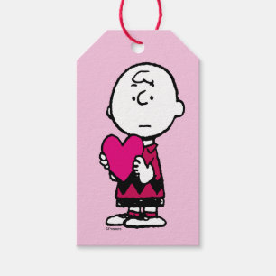 pinda's VALENTIJNSDAG Heart Charlie Brown Cadeaulabel