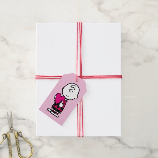 pinda's | VALENTIJNSDAG | Heart Charlie Brown Cadeaulabel (Met Touw)