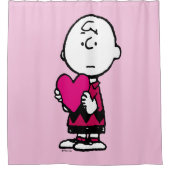 pinda's | VALENTIJNSDAG | Heart Charlie Brown Douchegordijn (Voorkant)