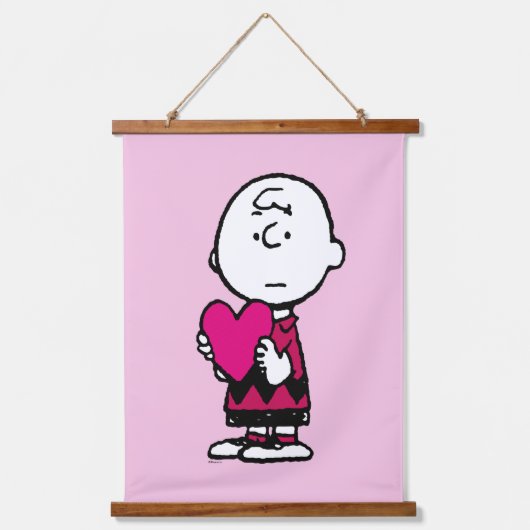 pinda's | VALENTIJNSDAG | Heart Charlie Brown Hangend Wandkleed (Voorkant)