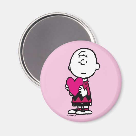 pinda's | VALENTIJNSDAG | Heart Charlie Brown Magneet (Voorkant / Achterkant)