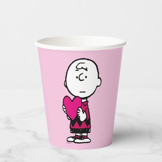 pinda's | VALENTIJNSDAG | Heart Charlie Brown Papieren Bekers (Voorkant)