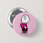 pinda's | VALENTIJNSDAG | Heart Charlie Brown Ronde Button 5,7 Cm (Voorkant /achterkant)