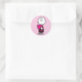 pinda's | VALENTIJNSDAG | Heart Charlie Brown Ronde Sticker (Tas)
