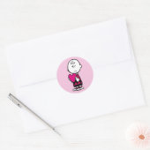 pinda's | VALENTIJNSDAG | Heart Charlie Brown Ronde Sticker (Envelop)