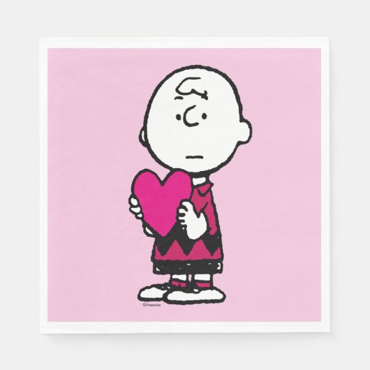 pinda's | VALENTIJNSDAG | Heart Charlie Brown Servet (Voorkant)