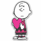 pinda's | VALENTIJNSDAG | Heart Charlie Brown Sticker (Voorkant)