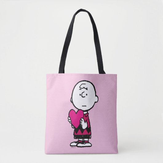 pinda's | VALENTIJNSDAG | Heart Charlie Brown Tote Bag (Voorkant)