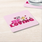 pinda's | VALENTIJNSDAG | Hout Kartonnen Onderzetters (Schuin)
