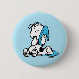 pinda's VALENTIJNSDAG Linus en Snoopy Ronde Button 5,7 Cm
