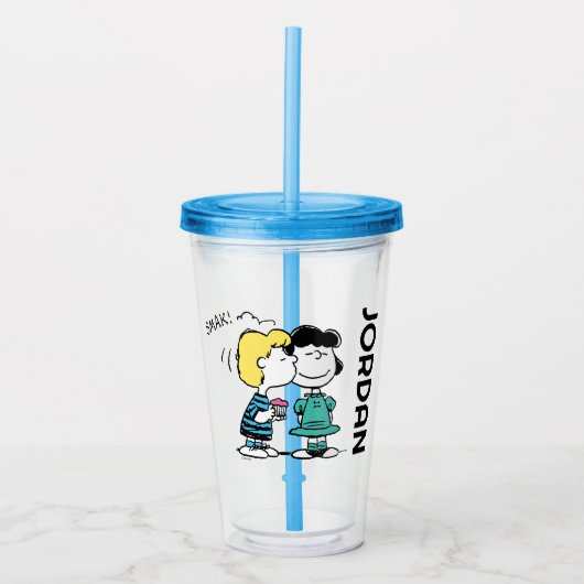 pinda's | VALENTIJNSDAG | Lucy & Schroeder Kiss Acryl Drinkbeker (Voorkant)