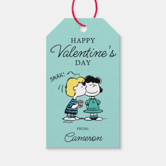 pinda's | VALENTIJNSDAG | Lucy & Schroeder Kiss Cadeaulabel (Voorkant)