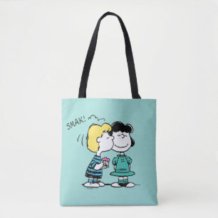 pinda's VALENTIJNSDAG Lucy & Schroeder Kiss Tote Bag