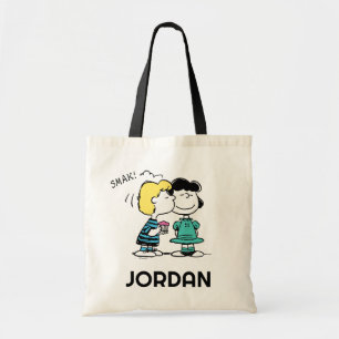 pinda's VALENTIJNSDAG Lucy & Schroeder Kiss Tote Bag
