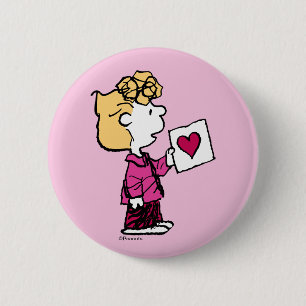 pinda's   VALENTIJNSDAG   Sally Valentijn Kaart Ronde Button 5,7 Cm