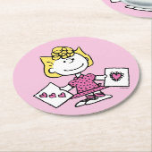 pinda's | VALENTIJNSDAG | Sally Valentijns Ronde Kartonnen Onderzetter (Gebogen)