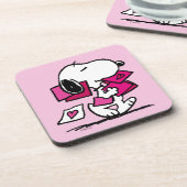 pinda's | VALENTIJNSDAG | Snoopie met Valentijnse  Bier Onderzetter (Linkerzijde)