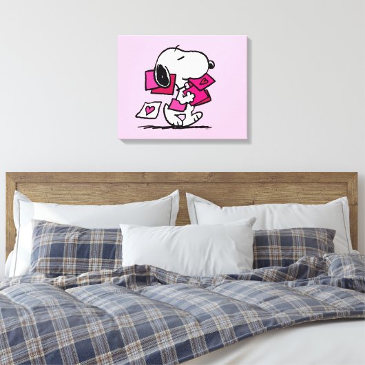 pinda's | VALENTIJNSDAG | Snoopie met Valentijnse Canvas Afdruk (Insitu (Slaapkamer))