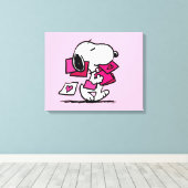pinda's | VALENTIJNSDAG | Snoopie met Valentijnse Canvas Afdruk (Insitu (Houten vloer))