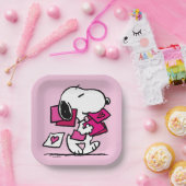 pinda's | VALENTIJNSDAG | Snoopie met Valentijnse  Papieren Bordje (Feest)