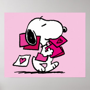 pinda's   VALENTIJNSDAG   Snoopie met Valentijnse  Poster
